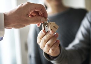 Asian family buy new house