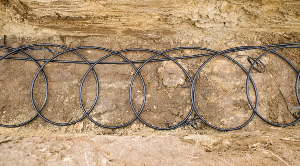 Geothermal Pipe Coils at the bottom of a Trench